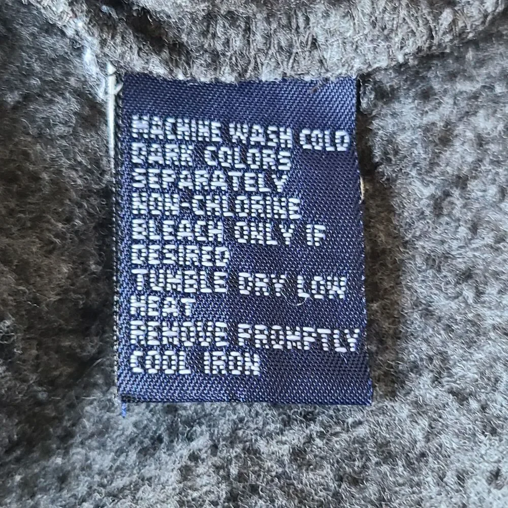 Vintage Chaps Ralph Lauren Fleece Pullover Mens Large Gray Snap Neck